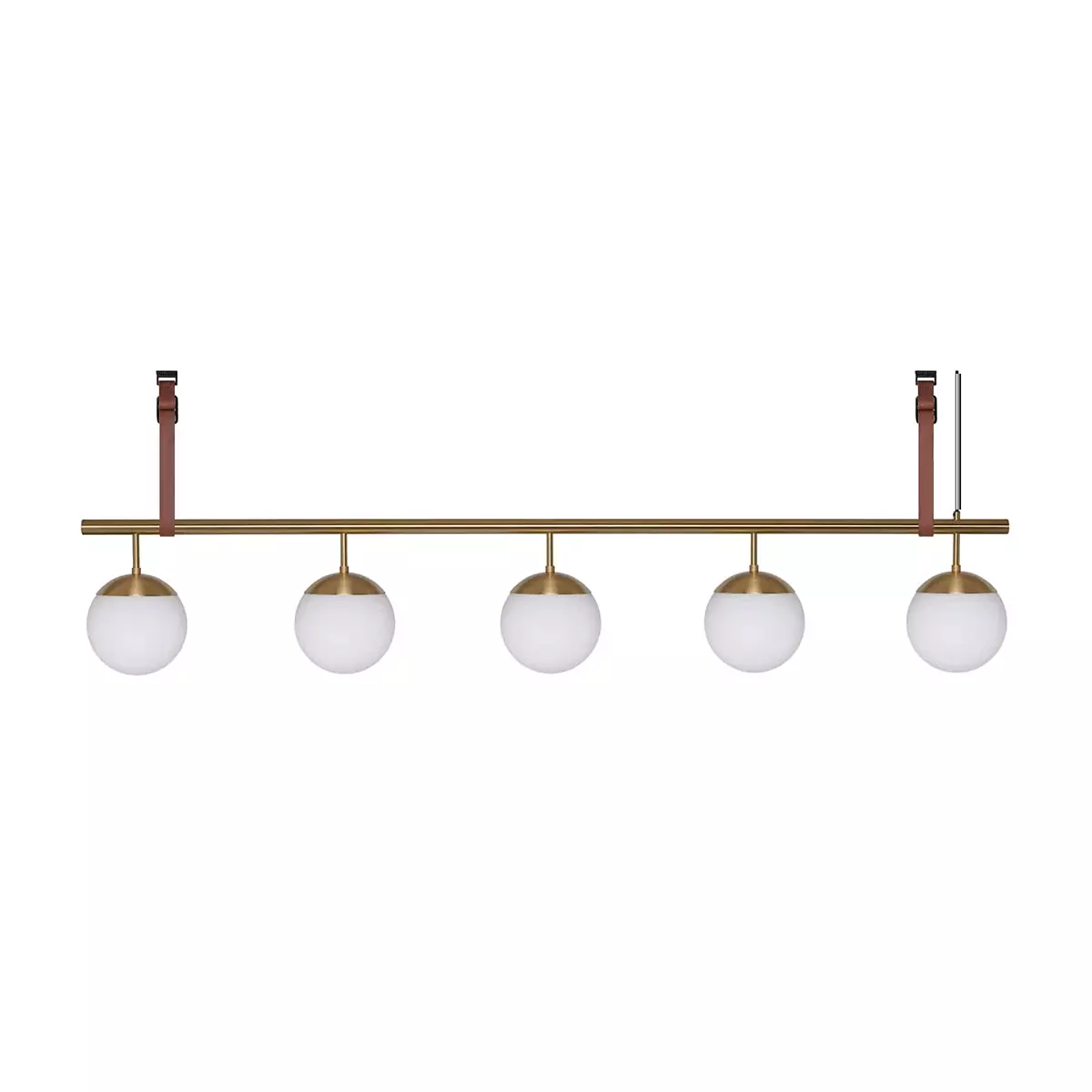 Long Lord Taklampe 5 Messing/Opal Glass