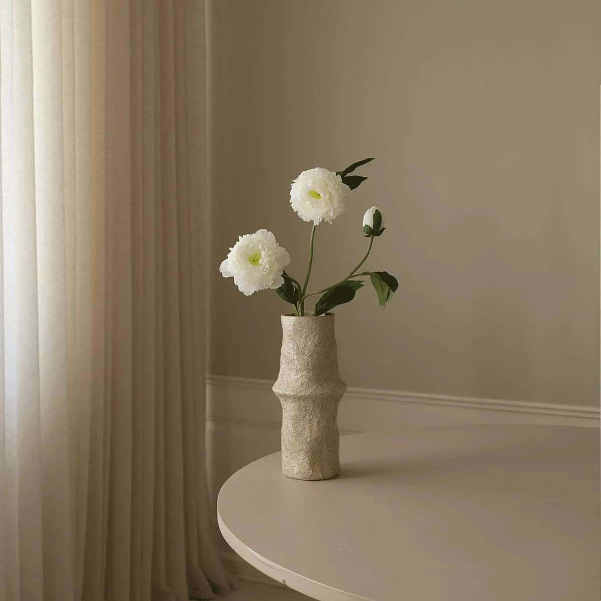 Kunstig Blomst Peony White