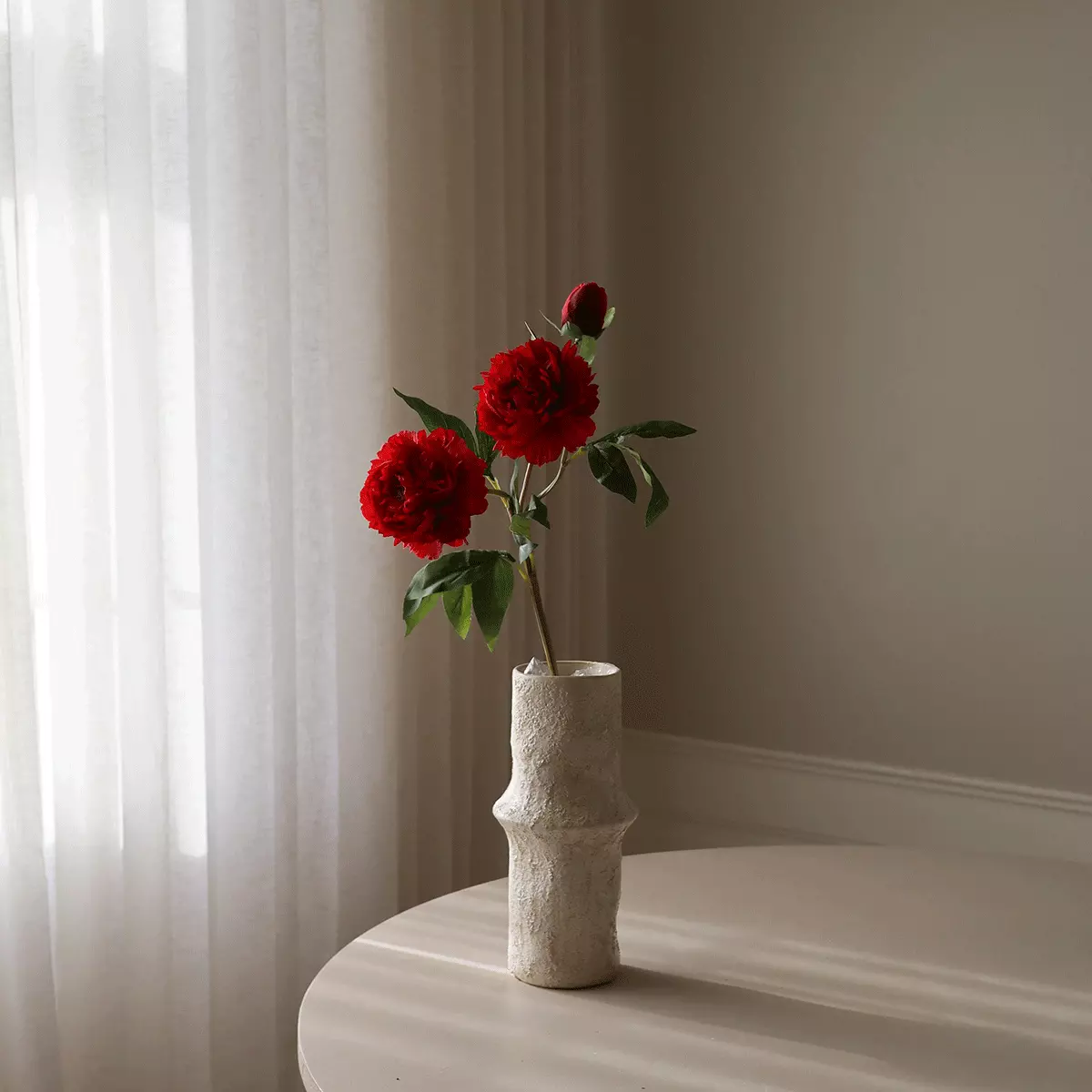 Kunstig Blomst Peony Red