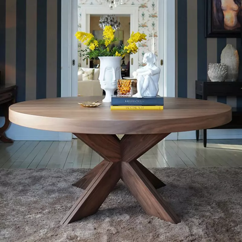 Spisebord Cross Ø180cm Valnøtt