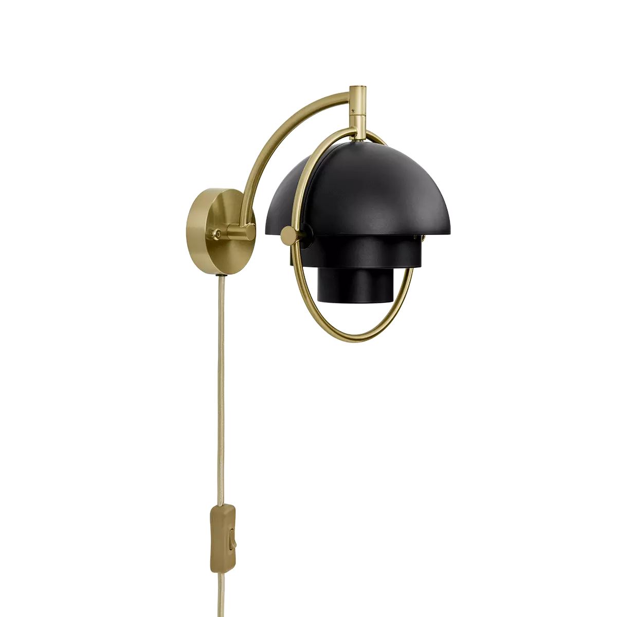 Multi-Lite Vegglampe Brass/Black Semi Matt