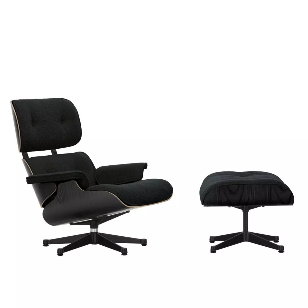 Eames Lounge Chair & Ottoman Chestnut Black/Nubia