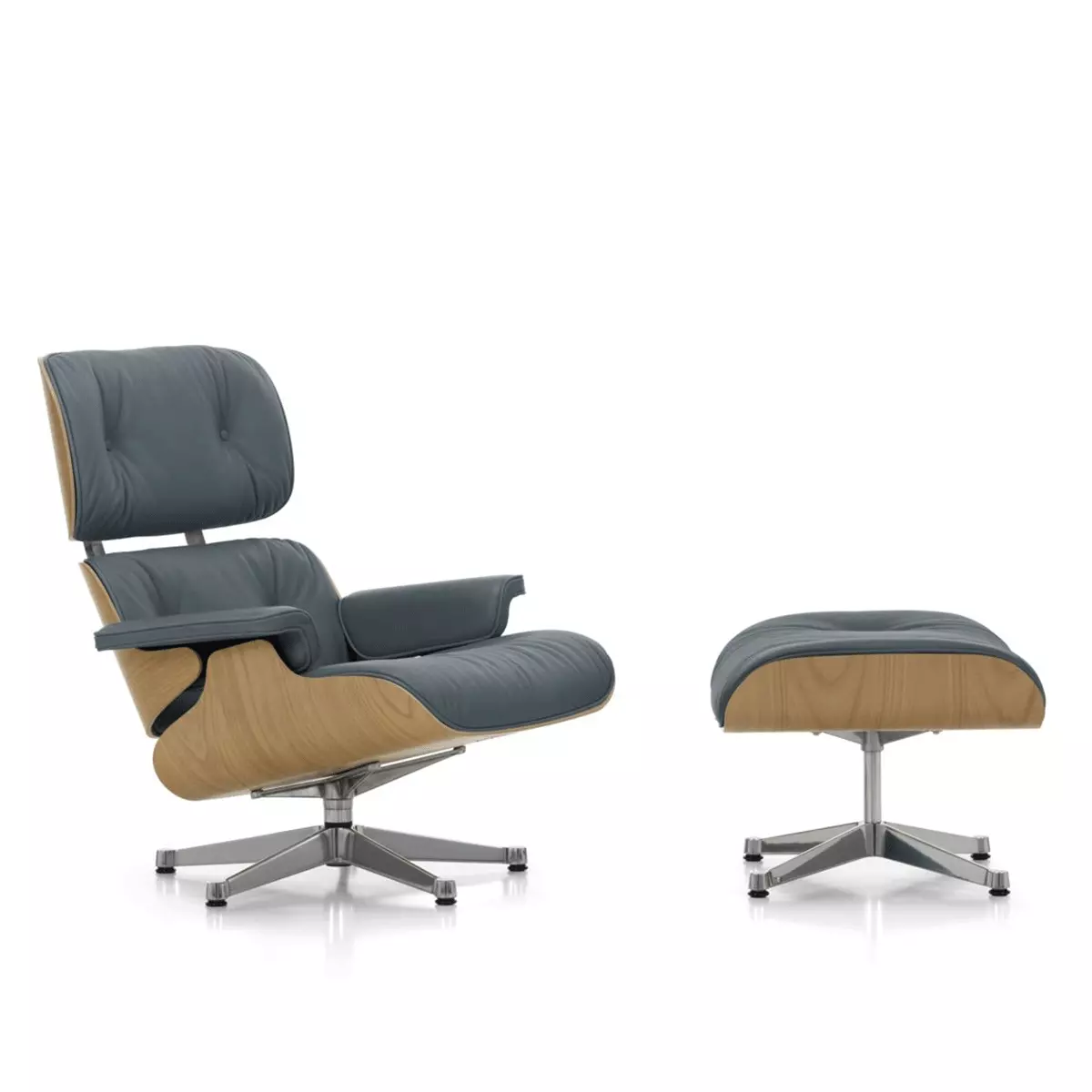 Eames Lounge Chair & Ottoman Chestnut Natural/Leather Premium