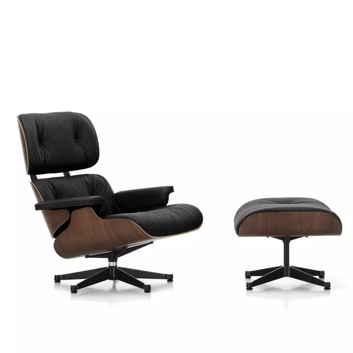 Eames Lounge Chair & Ottoman Walnut Dark/Leather Premium
