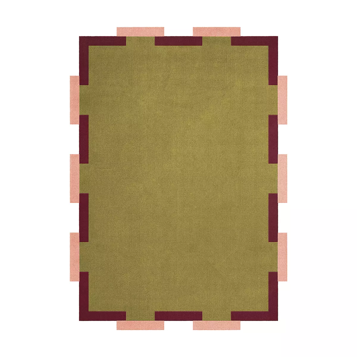 Gulvteppe Tekla Fregio Olive Blush 250x350