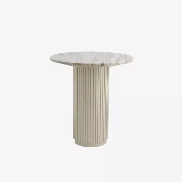 Kafebord Ø70 Erie lys Marmor