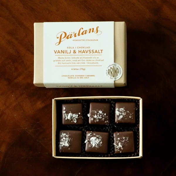 Sjokoladetrukket Karamell Vanilje/Havsalt 6 Biter