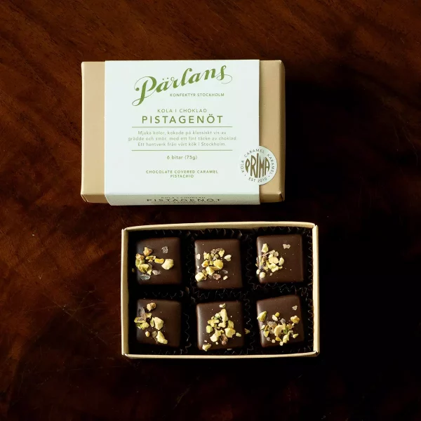 Sjokoladetrukket Karamell Pistasj 6 Biter