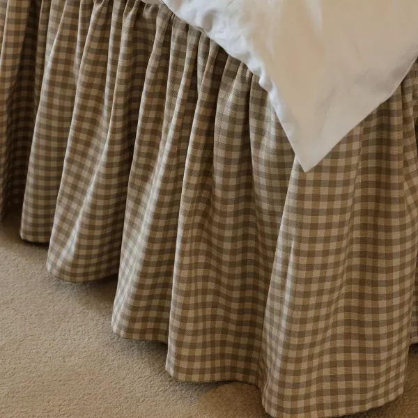 Laura Sengekappe Rutete Beige 160x220x54