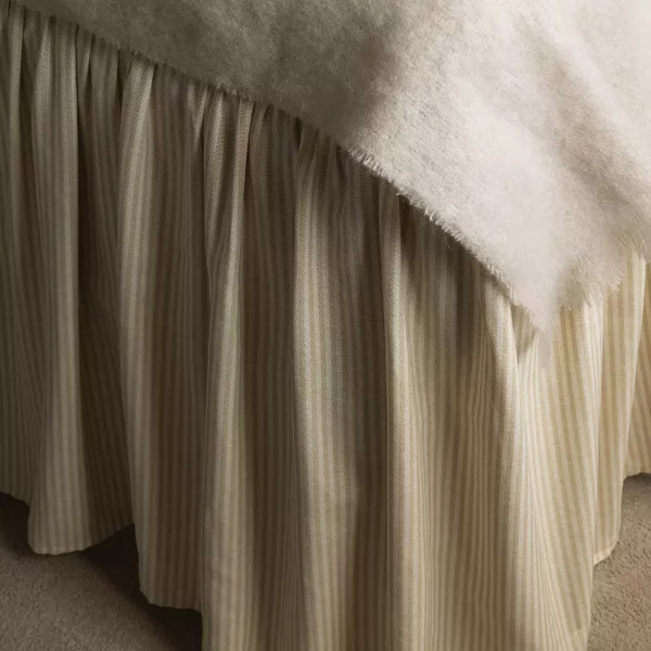 Laura Sengekappe Stripete Beige 160x220x54