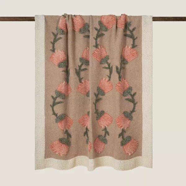 Pledd Fane Salmon Wool 150x190