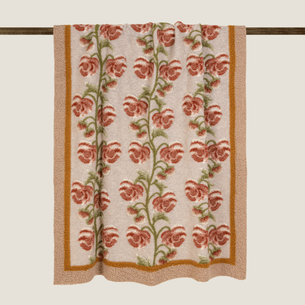 Pledd Landscape Peony Wool 150X190