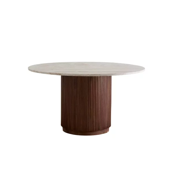 Spisebord Erie Lys Marmor & Mørkt Tre