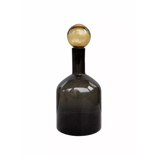 Dekor Glasslaske XXL Grå Lav
