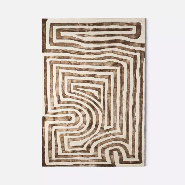 Gulvteppe Psychedelic Labyrinth Beige 200x300cm