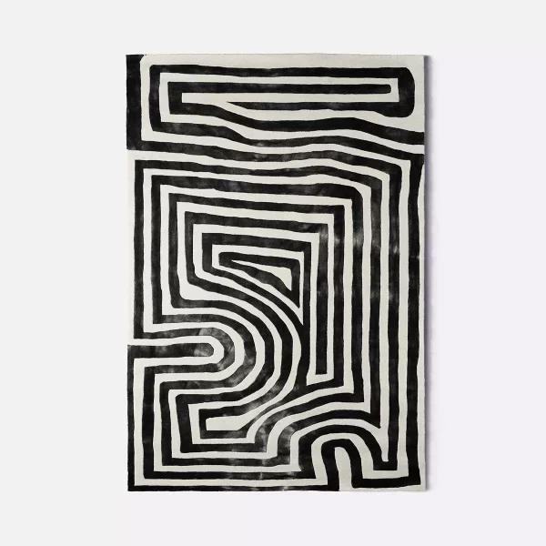 Gulvteppe Psychedelic Labyrinth Charcoal 300x400cm