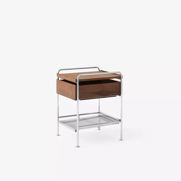 Sidebord Alima NDS3 Chrome/Walnut