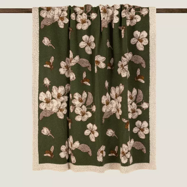 Pledd Magnolia Green Wool 150x190