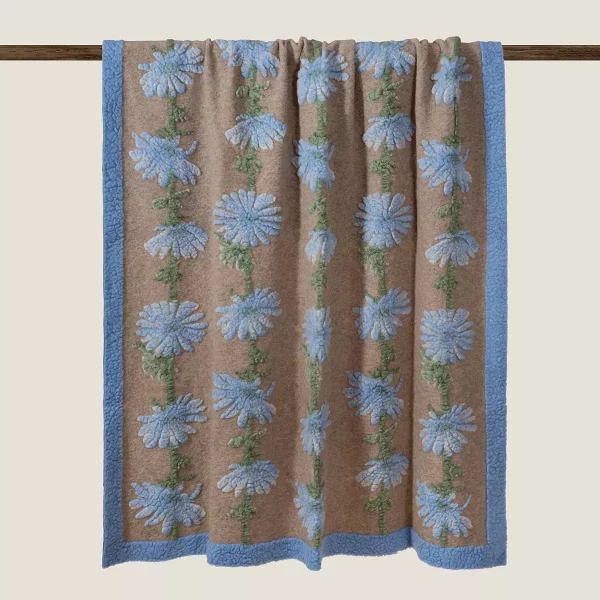Pledd Cicoria Blue Wool 150x190