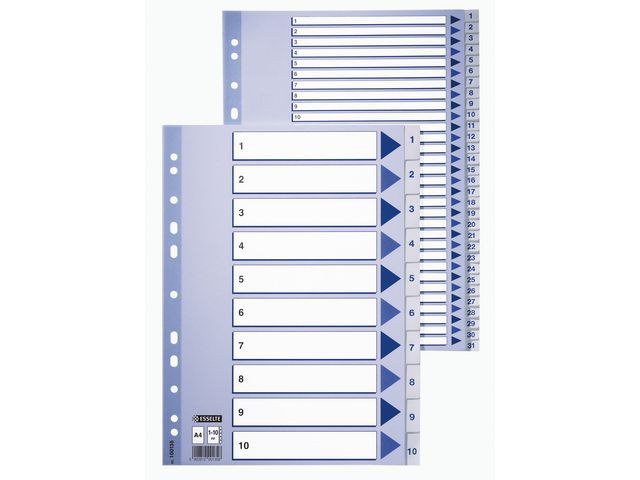 Register ESSELTE plast A4 1-6 Blå/hvit