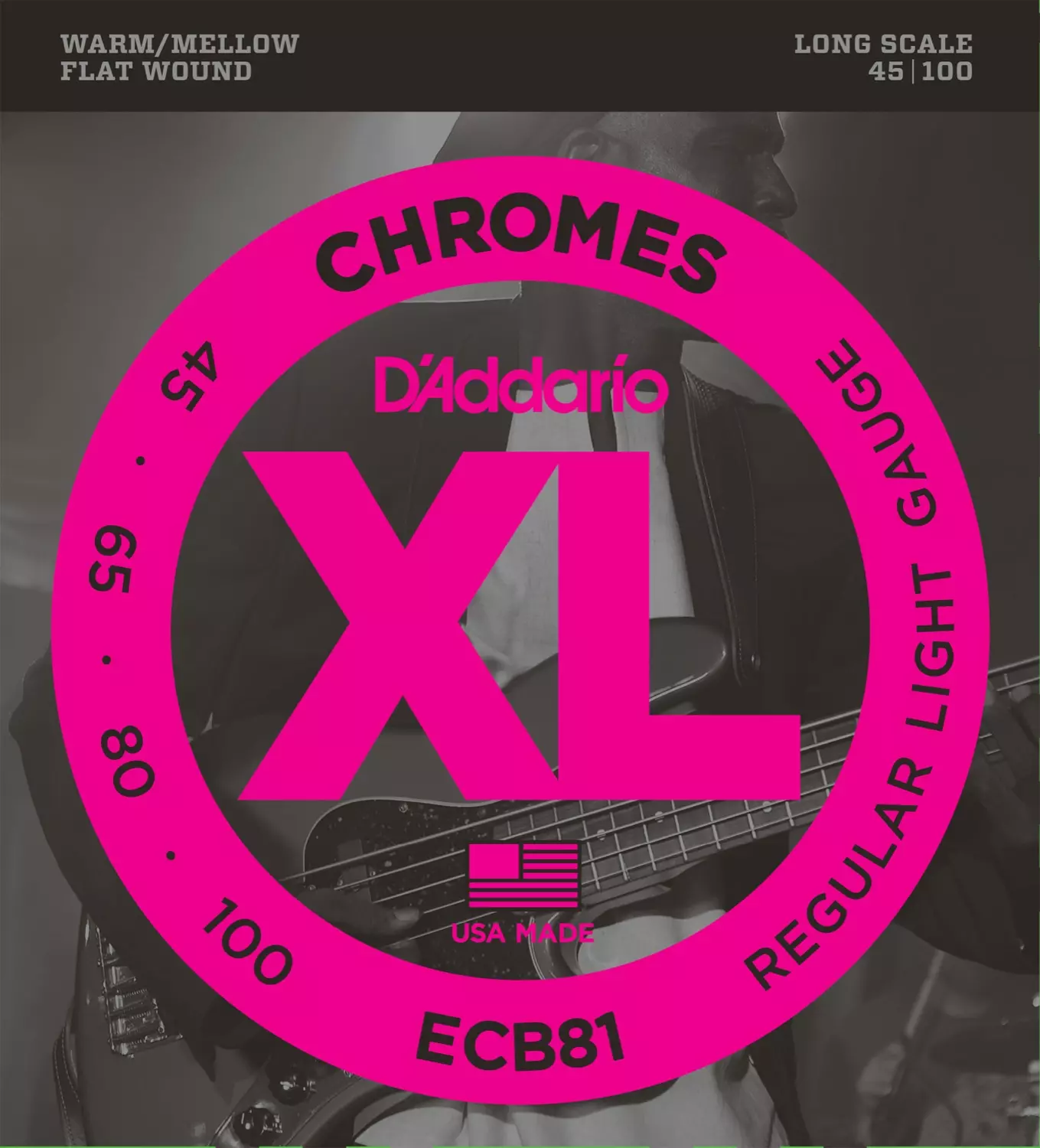 D'Addario Chromes 45-100 Flat Wound