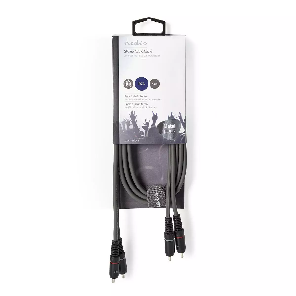Nedis Stereo lydkabel 2x RCA Han | 2x RCA Han | Nikkel belagt | 1.50 m | Rund