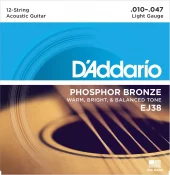 D'addario Strengesett 12-str phosphor bronze