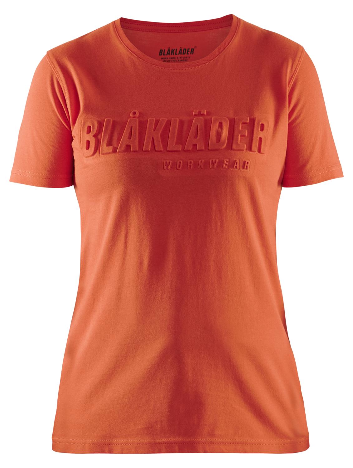 T-skjorte dame med 3D-print orangerød