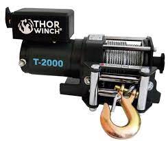 Trekkvinsj 0907Kg 12V Thor Winch T-2000 med wire: Ø4mm x 15m, 3-pol stikk