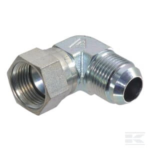 KOU09 JIC-Adapter 90° JIC 9/16 UNF Han JIC 9/16 UNF Hun/ m. svivel