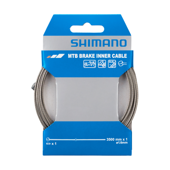Shimano Bremsewire MTB rustfri, tandem 1stk, 1,6x3500mm