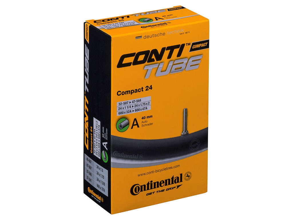 CONTINENTAL Compact Tube Wide 24 x 1,3 - 1,9 (32-47x507-544) Schrader 40 mm