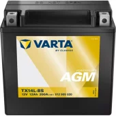 VARTA AGM MC Batteri 12V 12AH 200CCA 150x87x146mm +høyre YTX14L-BS