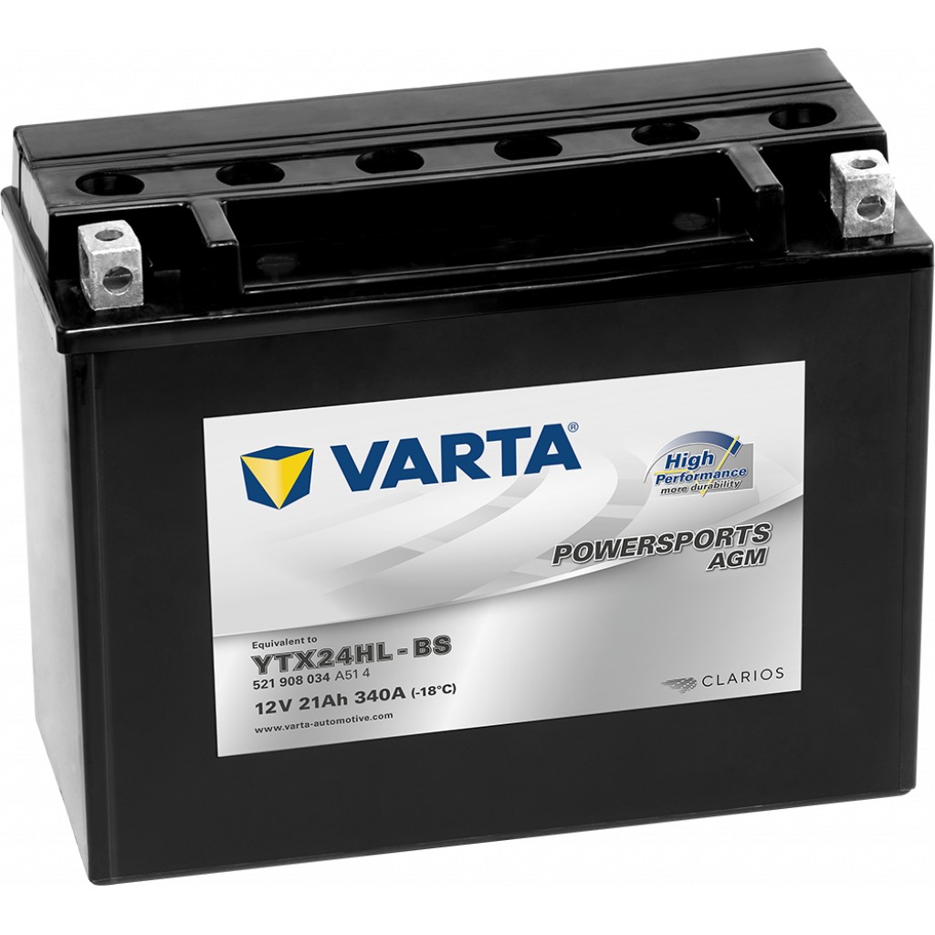 VARTA AGM MC Batteri 12V 21AH 340CCA 206x91x167mm +høyre YTX24HL-BS