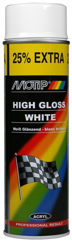 Motip spraylakk, hvit blank, 500ml