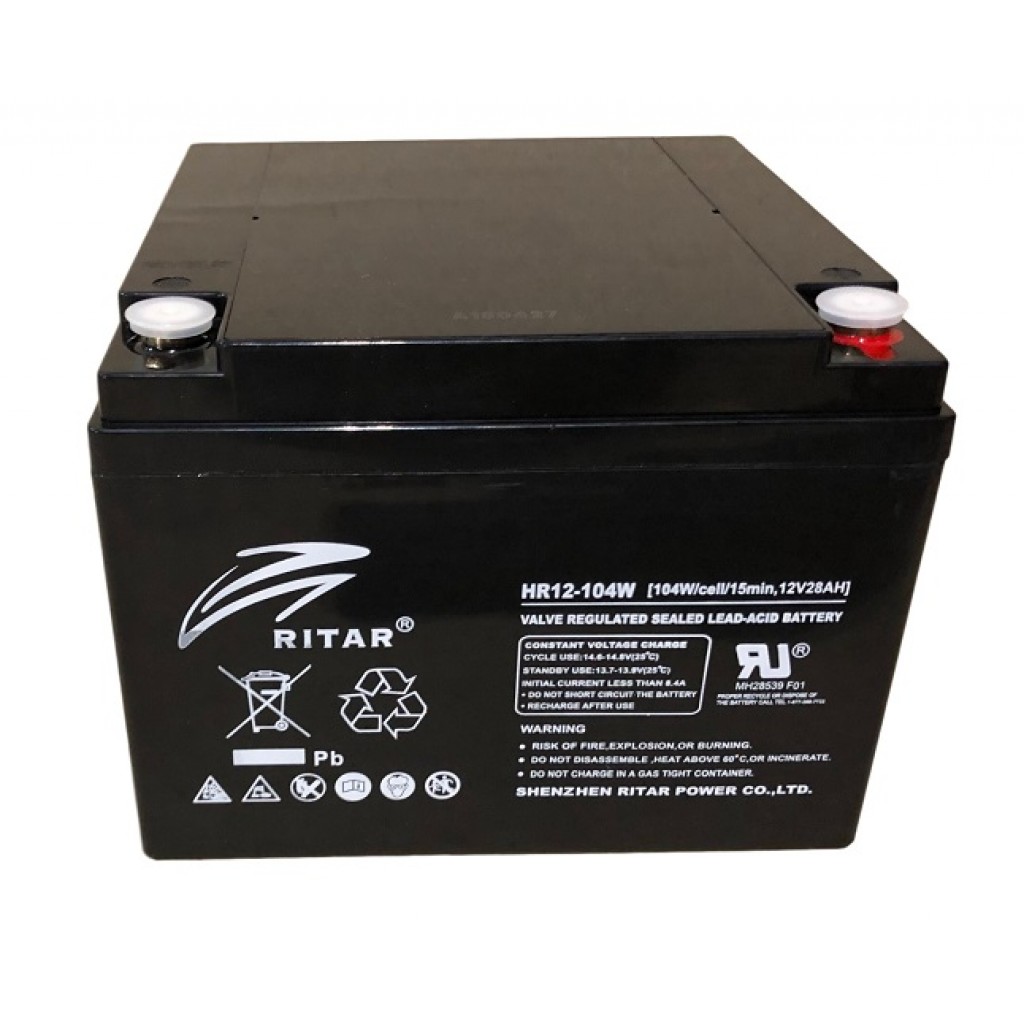 RITAR High Rate AGM Batteri 12V 28AH 166x175x125mm M5