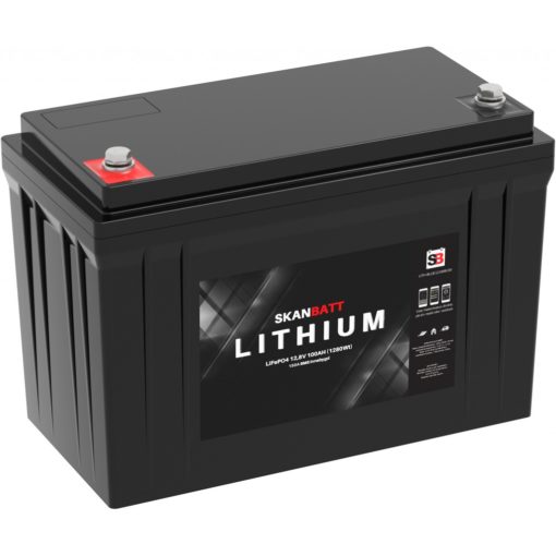 SKANBATT Bluetooth Lithium Batteri 12V 100AH 150A BMS
