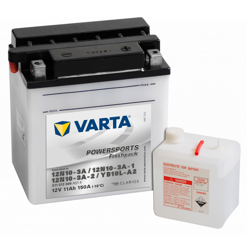 VARTA MC Batteri 12V 11AH 150CCA 136x91x146mm +høyre YB10L-A2