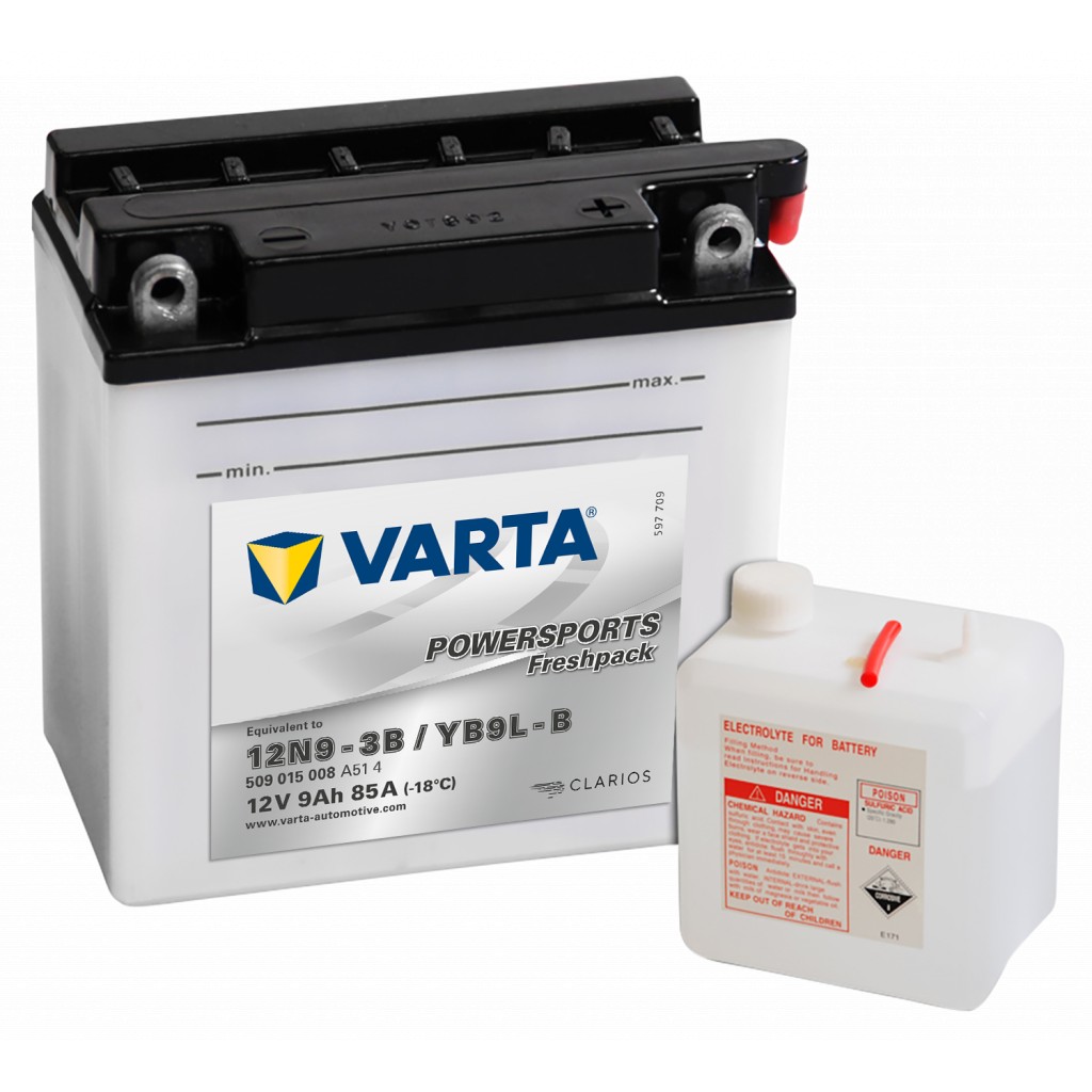 VARTA MC Batteri 12V 9AH 85CCA 136x76x140mm +høyre YB9L-B