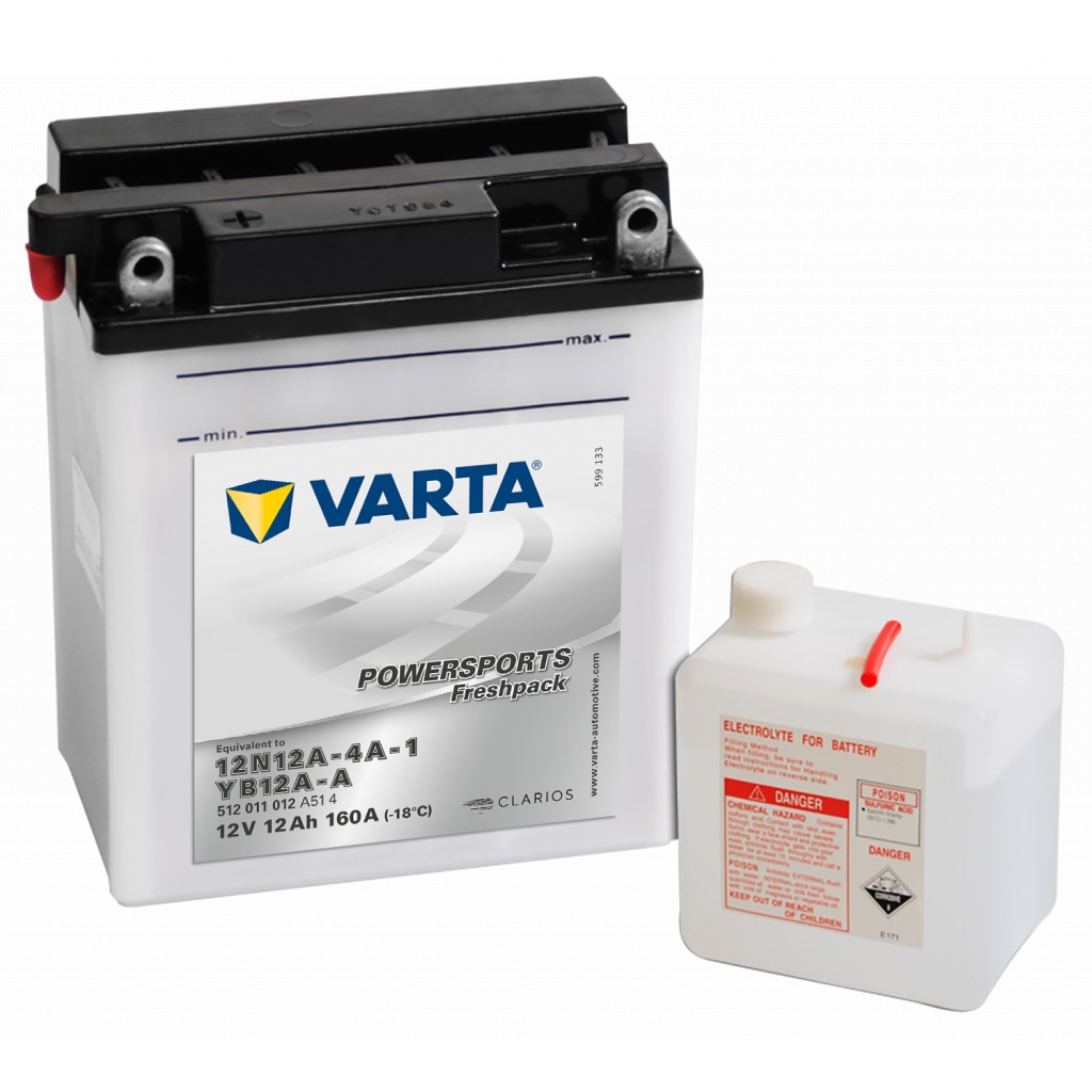 VARTA MC Batteri 12V 12AH 160CCA 136x82x161mm +venstre YB12A-A