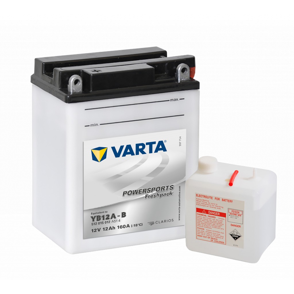VARTA MC Batteri 12V 12AH 160CCA 136x82x162mm +venstre YB12A-B