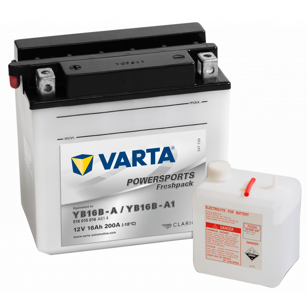 VARTA MC Batteri 12V 16AH 200CCA 160x90x161mm +venstre YB16B-A
