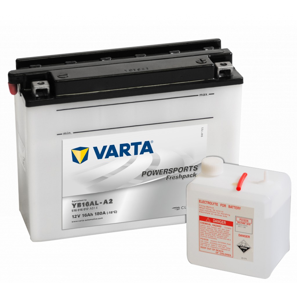 VARTA MC Batteri 12V 16AH 180CCA 205x72x164mm +høyre YB16AL-A2