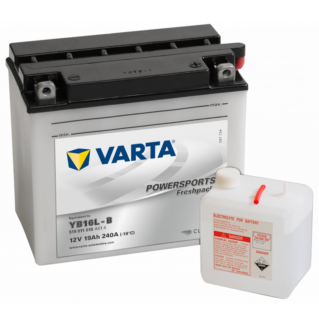 VARTA MC Batteri 12V 19AH 240CCA 176x101x156mm +høyre YB16L-B