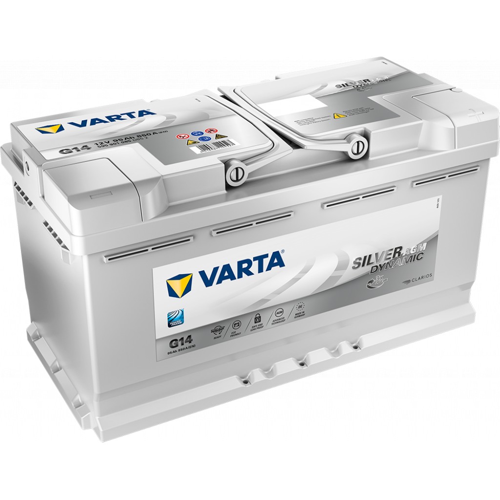 VARTA Silver Dynamic AGM Batteri 12V 95AH 850CCA 354x175x190/190mm +høyre G14