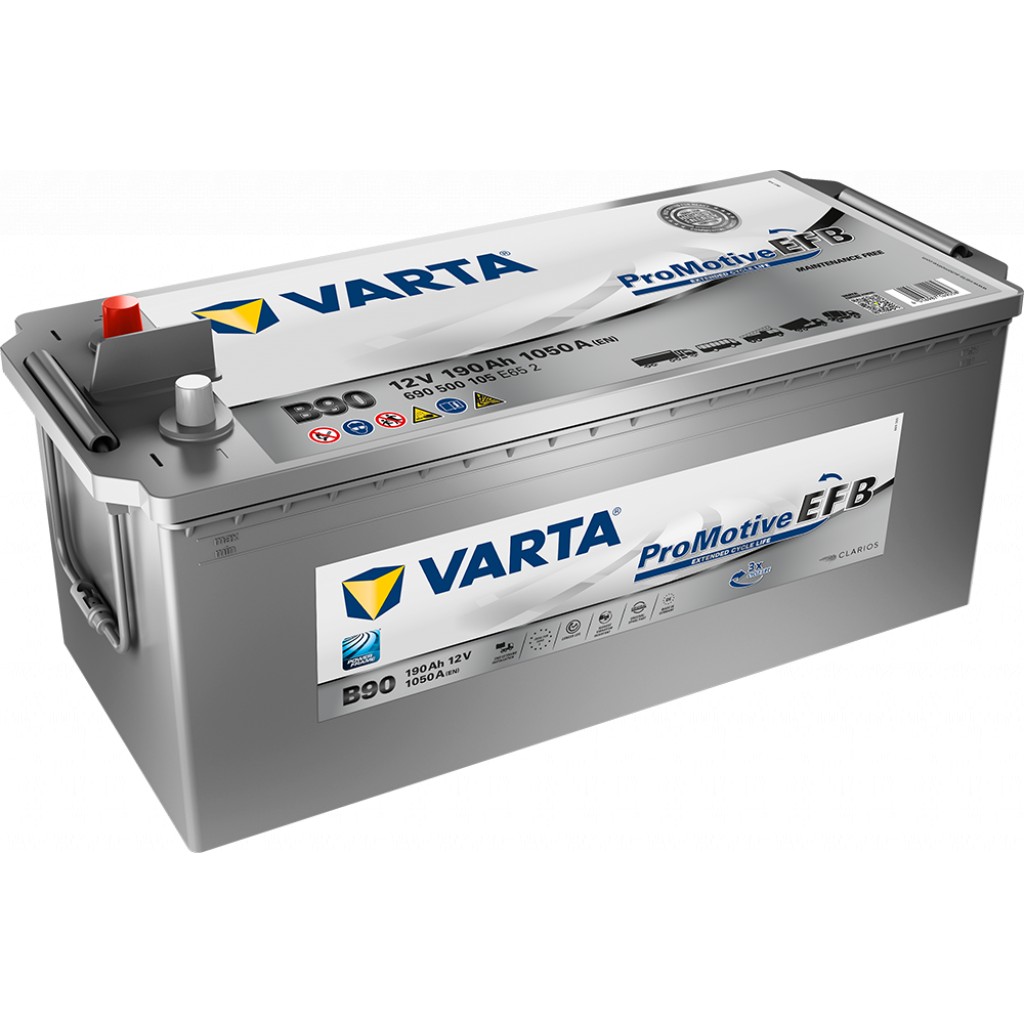VARTA Promotive EFB Batteri 12V 190AH 1050CCA 513x223x203/223mm +venstre B90