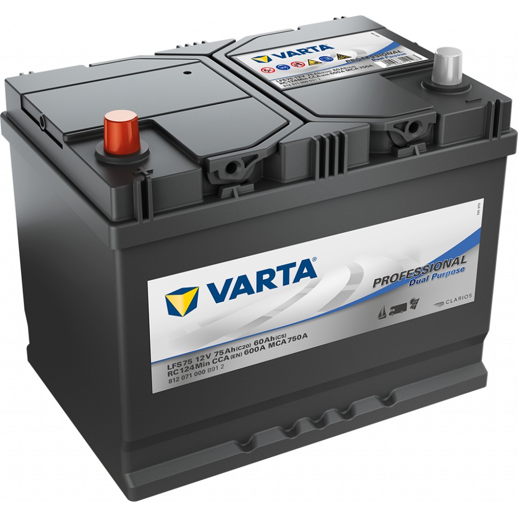 VARTA Professional Dual Batteri 12V 75AH 600CCA 260x175x225mm +venstre LFS75