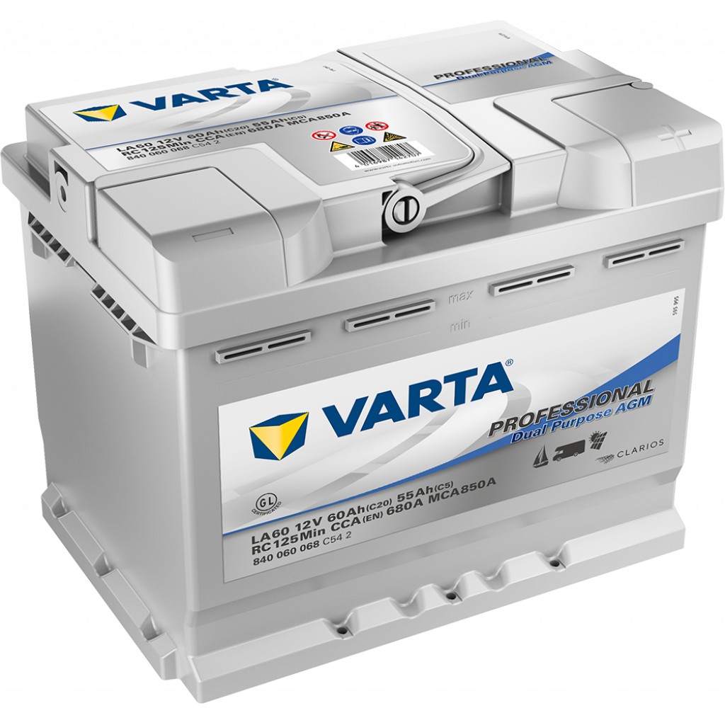 VARTA Professional Dual AGM Batteri 12V 60AH 680CCA 242x175x190/190mm +høyre LA60
