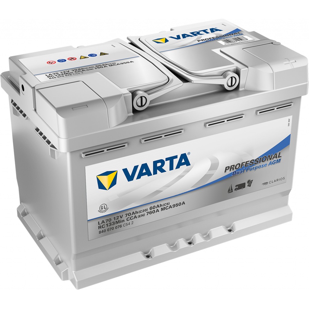 VARTA Professional Dual AGM Batteri 12V 70AH 760CCA 278x175x190/190mm +høyre LA70