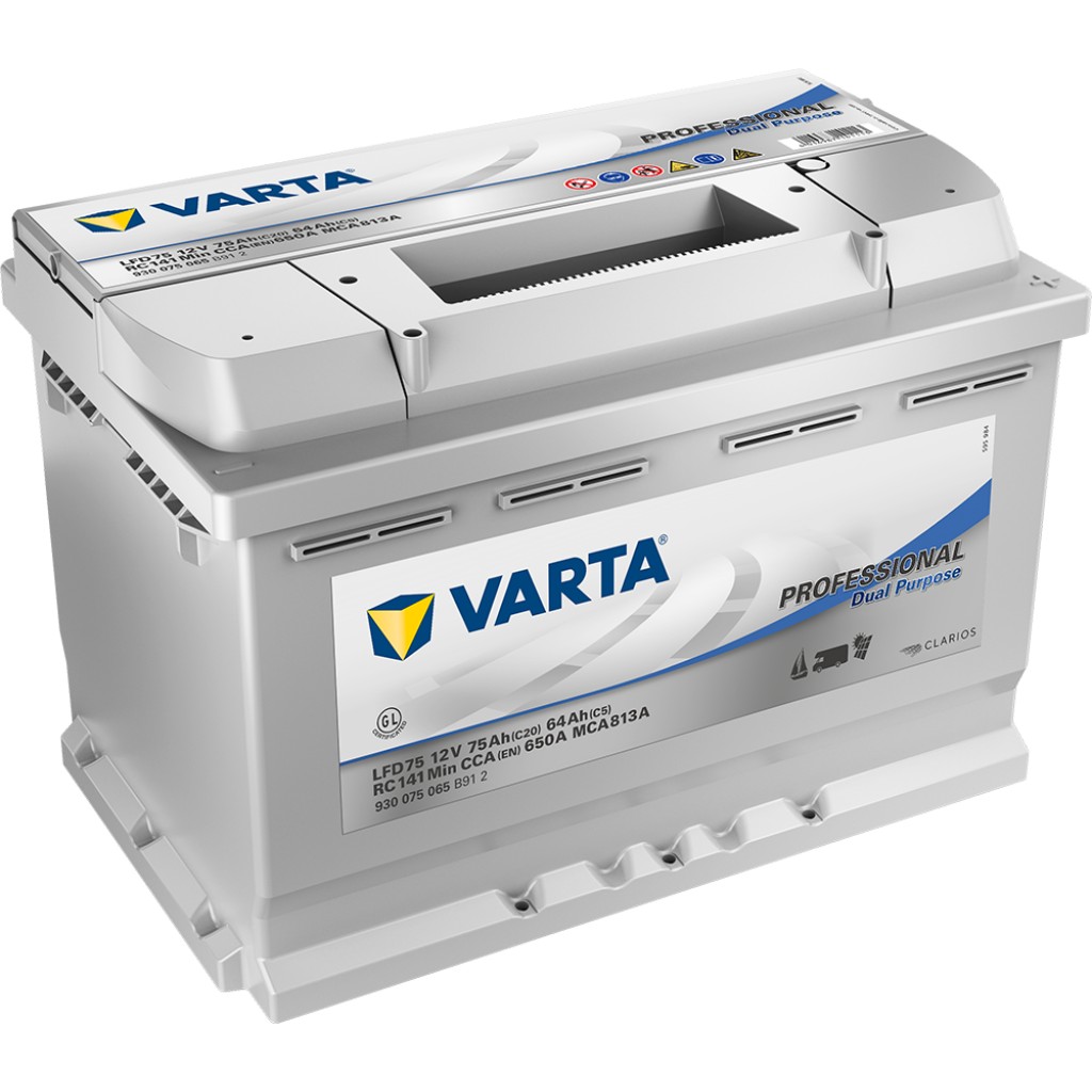VARTA Fritidsbatteri LFD75 12V 75AH 650CCA 278x175x190mm +høyre